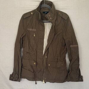 H&M Utility Cargo Jacket in Brown/Olive